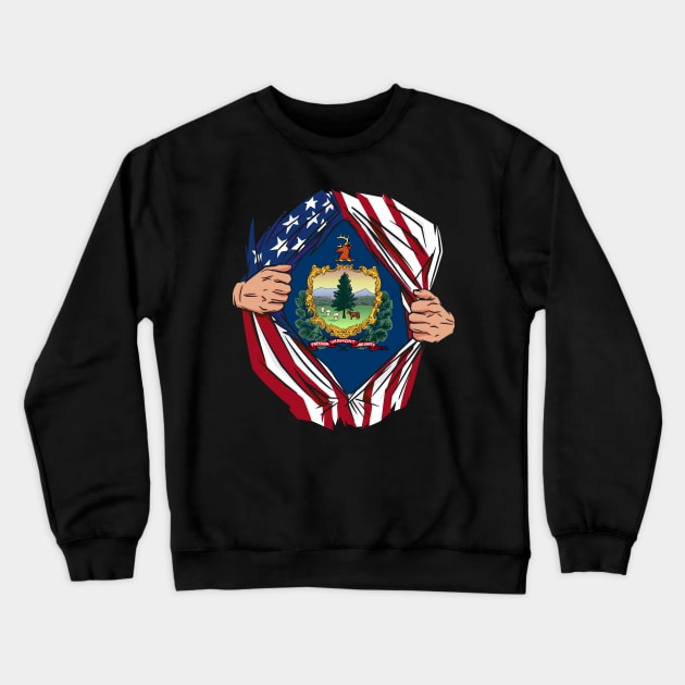 USA American Grown Vermont Flag Crewneck Sweatshirt by tobzz